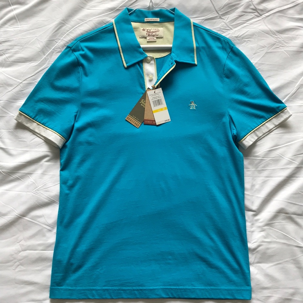 Penguin Heritage Slim Fit Polo - Turquoise
